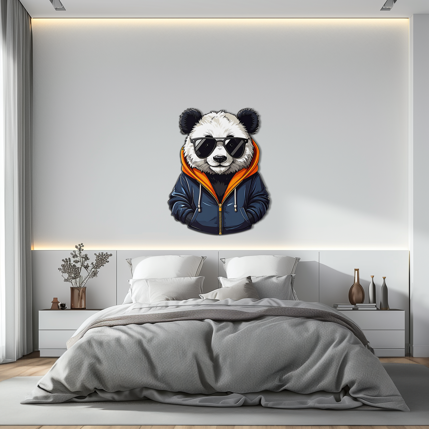 Cool Panda with Hoodie Metal Wall Art – Urban Animal UV Print Decor-KAFUVM001 - Tampa Home & Garden Store