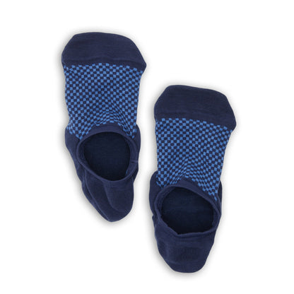Maddox & Cooper 2-pack boardroom socks navy blue checker DeadSoxy footie style on Tampa Home & Garden Store