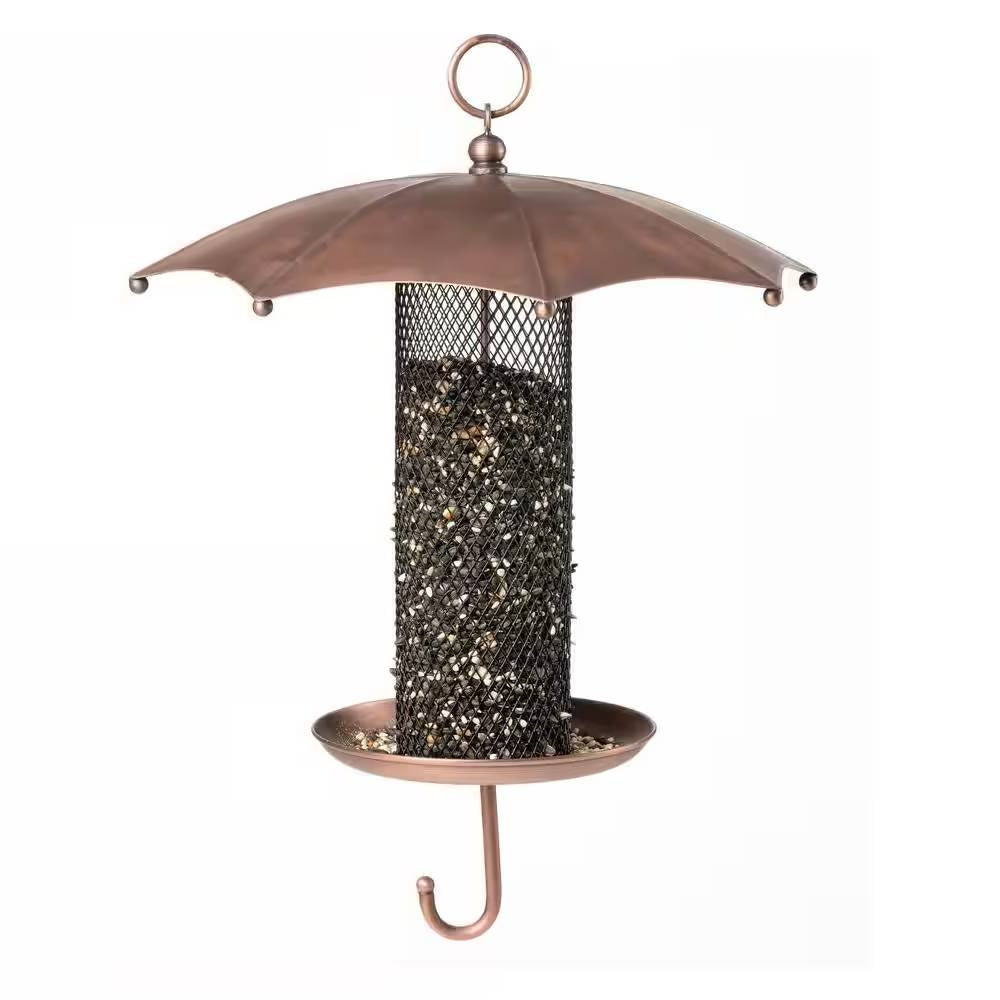 Copper Umbrella Bird Feeder with Mesh Tube Revivor - 3.5 lbs. Seed Capacity - Tampa Home & Garden Store