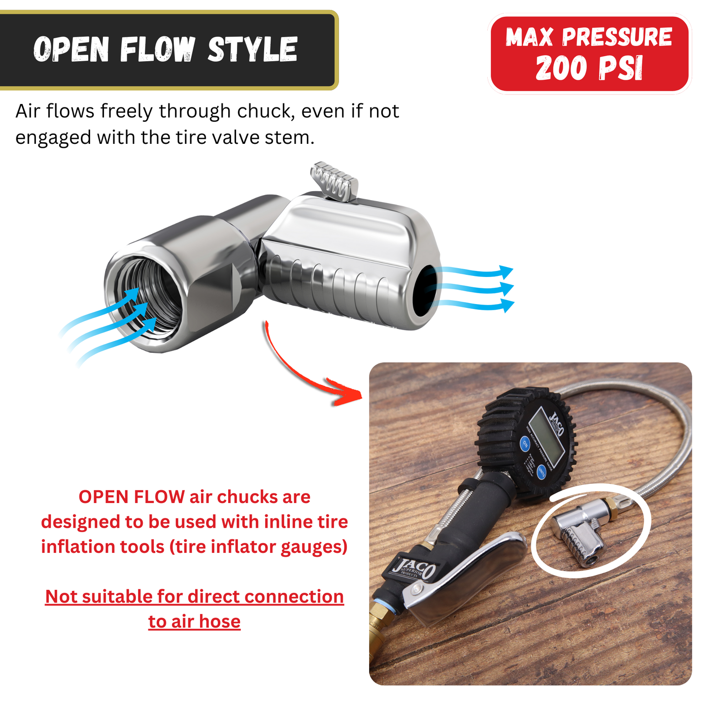 Lightning™ L2-Series Tire Air Chuck - 1/4" F-NPT