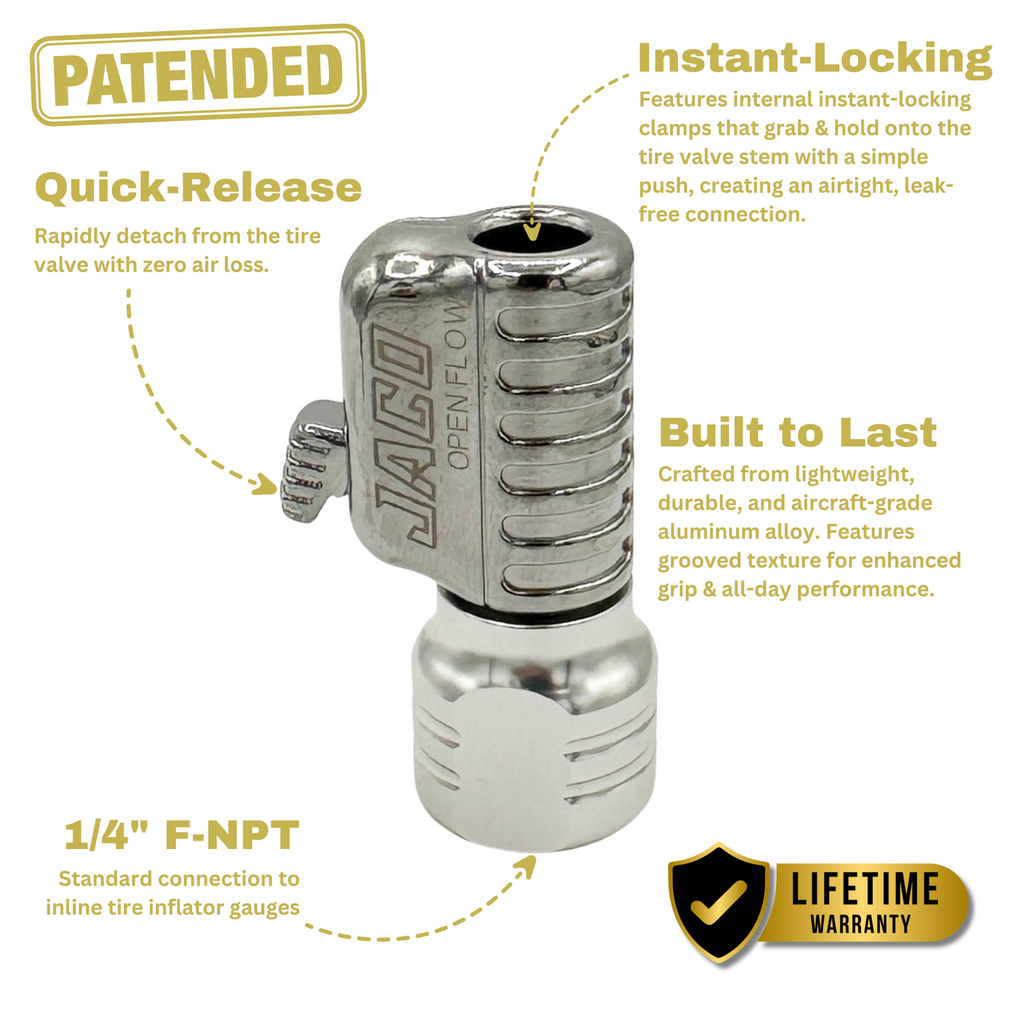 Lightning™ S2-Series Tire Air Chuck - 1/4" F-NPT