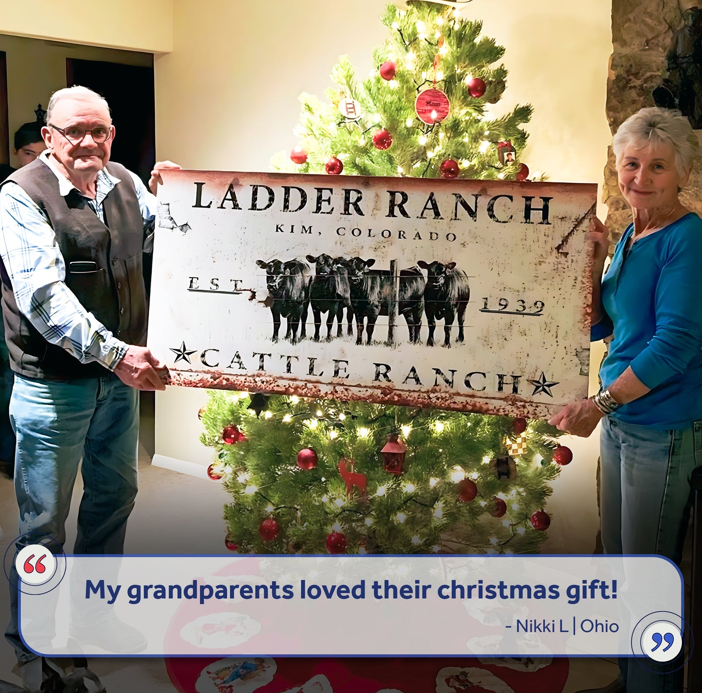Cattle Ranch Sign IV canvas crafting sign with western typography and cow herd illustration on Tampa Home & Garden Store