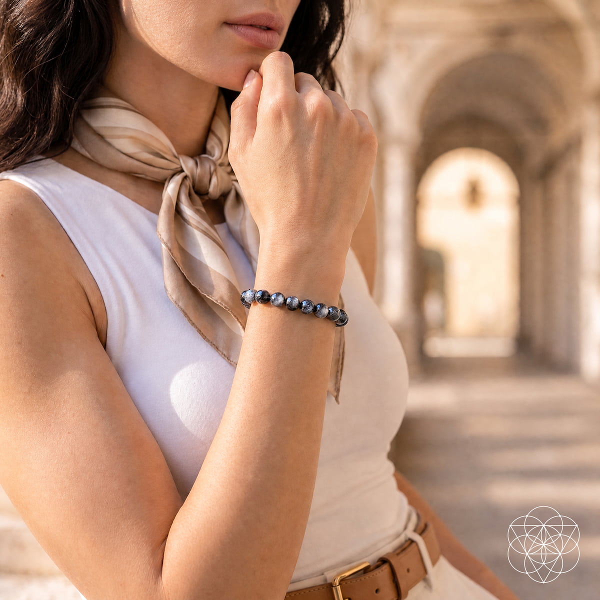 Bracelet Empath Cord Cutter Black Moonstone beads by Conscious Items on Tampa Home & Garden Store