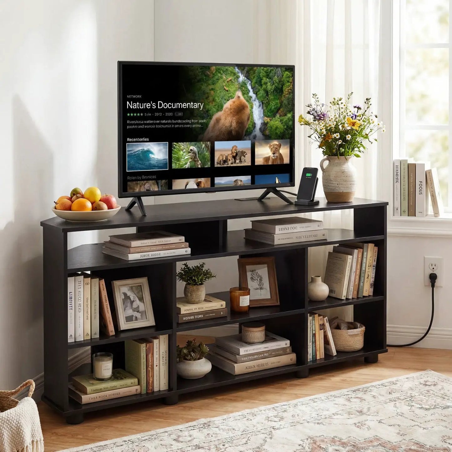 Corner TV Stand for 55 Inch TV With Storage