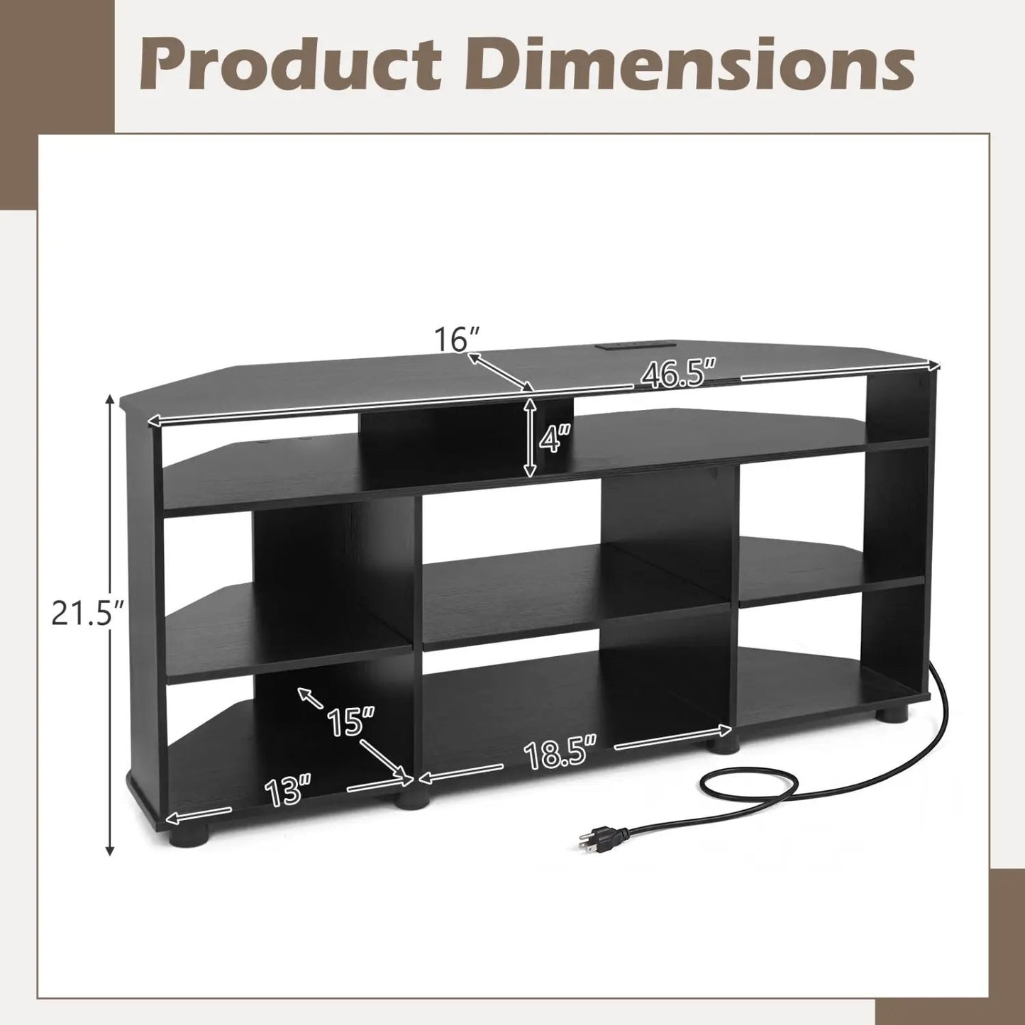 Corner TV Stand for 55 Inch TV With Storage