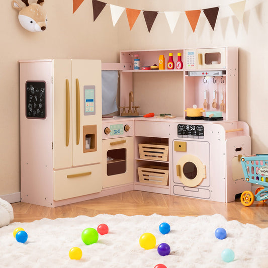 Corner Play Kitchen with Lights and Sounds for Ages 3+ - Tampa Home & Garden Store