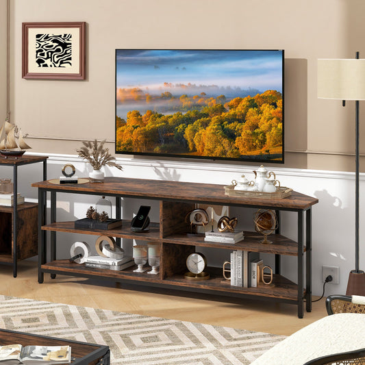 3-Tier Corner TV Stand for TVs up to 65 Inches with Charging Station - Tampa Home & Garden Store