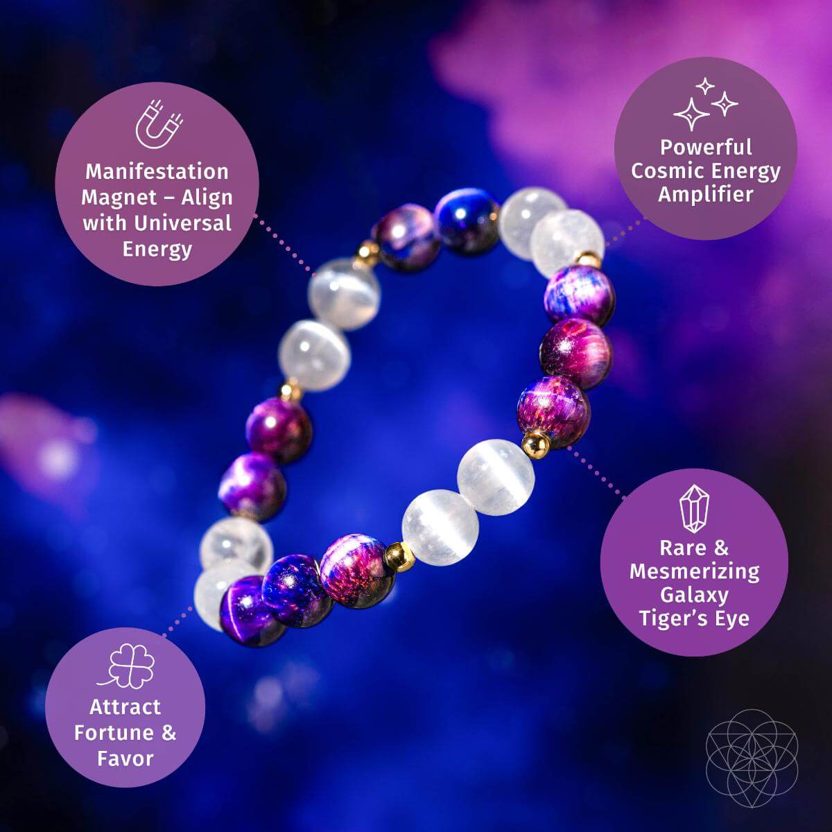 Cosmic Energy Amplifier - Galaxy Tiger’s Eye Bracelet - Tampa Home & Garden Store