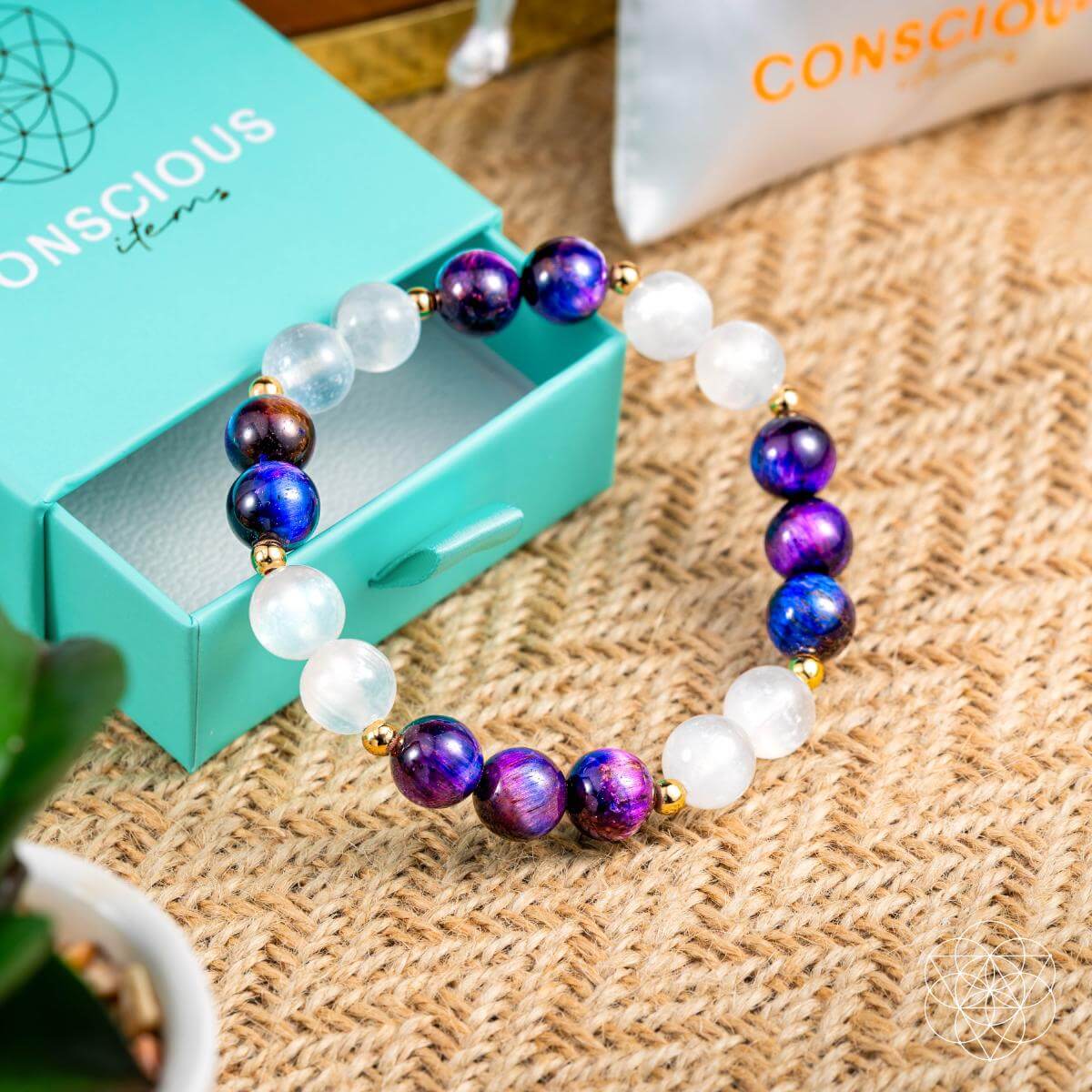 Cosmic Energy Amplifier - Galaxy Tiger’s Eye Bracelet - Tampa Home & Garden Store
