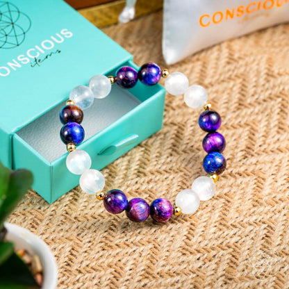 Cosmic Energy Amplifier - Galaxy Tiger’s Eye Bracelet - Tampa Home & Garden Store
