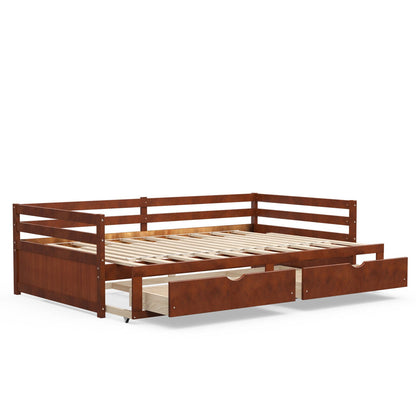 Sofá cama doble/king extensible con cama nido y 2 cajones de almacenamiento