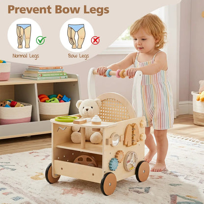 Wooden Push Walker 13 in 1 Activity Center