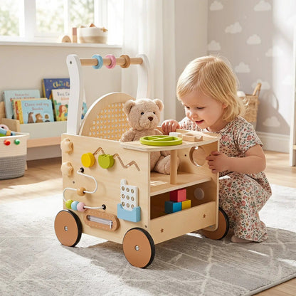 Wooden Push Walker 13 in 1 Activity Center