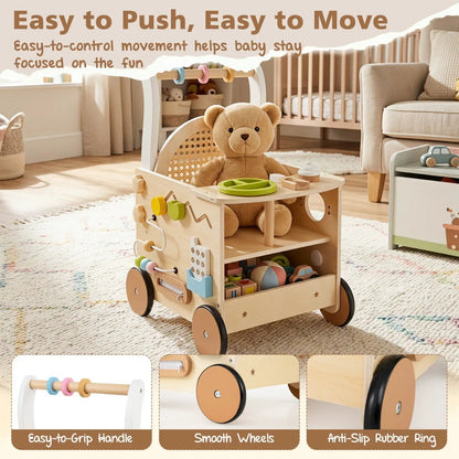 Wooden Push Walker 13 in 1 Activity Center