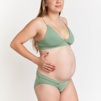 Maternity Brief in organic cotton, sage green maternity underwear for pregnancy on Tampa Home & Garden Store