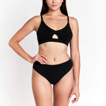 Cheeky Tanga briefs black organic cotton Net Positive on Tampa Home & Garden Store