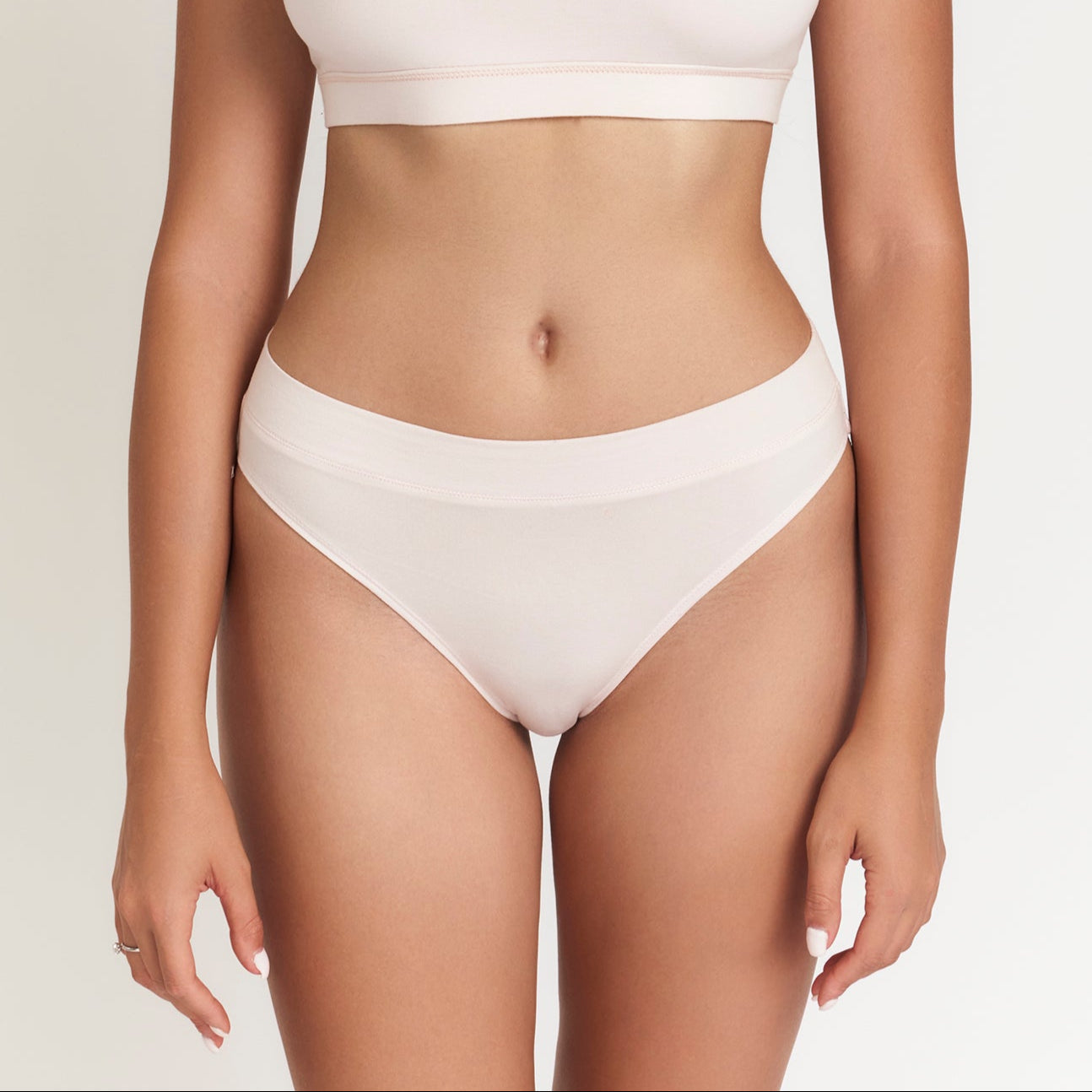 Cheeky Tanga briefs in organic cotton by Net Positive, nude beige on Tampa Home & Garden Store