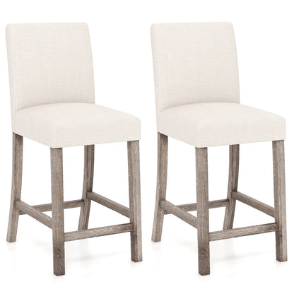 Counter Height Bar Stools Set of 2 with Back and Footrest
