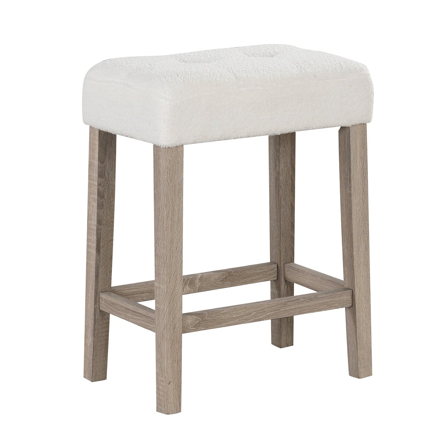 Modern Counter Height Bar Stools Set of 2 with Rubber Wood Legs