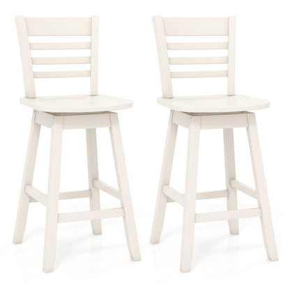 Counter Height Barstools Set of 2 with Footrest for Kitchen Island Bar-Walnut