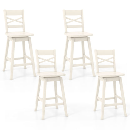 Swivel 24-Inch Counter Height Stool Set of 2 with Inclined Backrest
