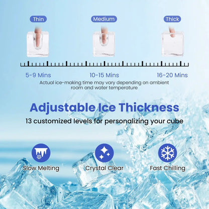 Countertop Ice Maker External Tank and Self Clean