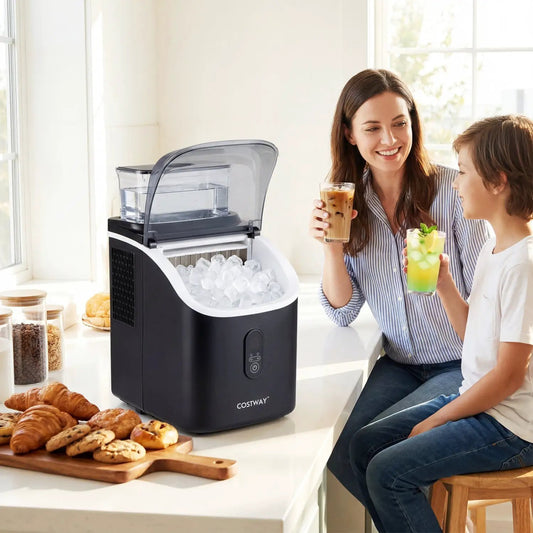 Countertop ice maker with external tank, black finish, COSTWAY on Tampa Home & Garden Store