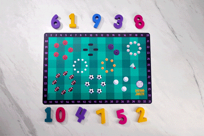 3-pack Math Placemat Bundle teal grid placemats for math learning Domino & Juliette on Tampa Home & Garden Store