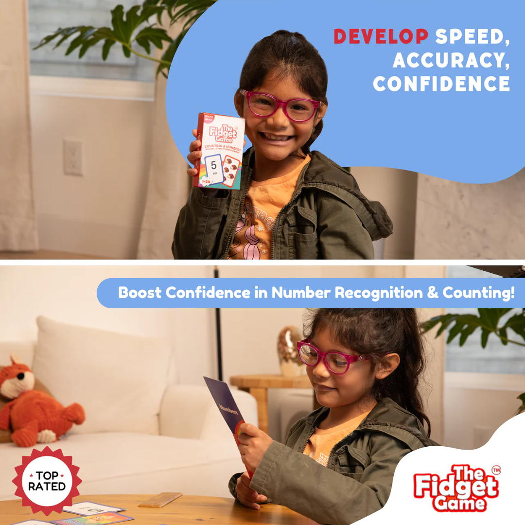 Counting & Numbers Card Pack - CHOOSE Act by The Fidget Game, girl with pink glasses on Tampa Home & Garden Store