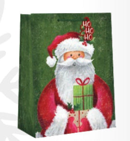 Country Christmas Gift Bag - Large - Santa Ho Ho Ho - Tampa Home & Garden Store