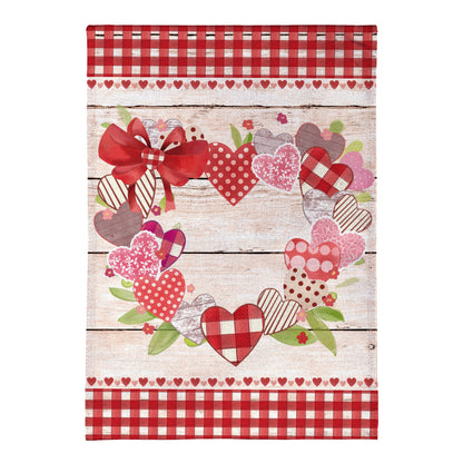 Country Heart Wreath Burlap Garden Flag - Tampa Home & Garden Store