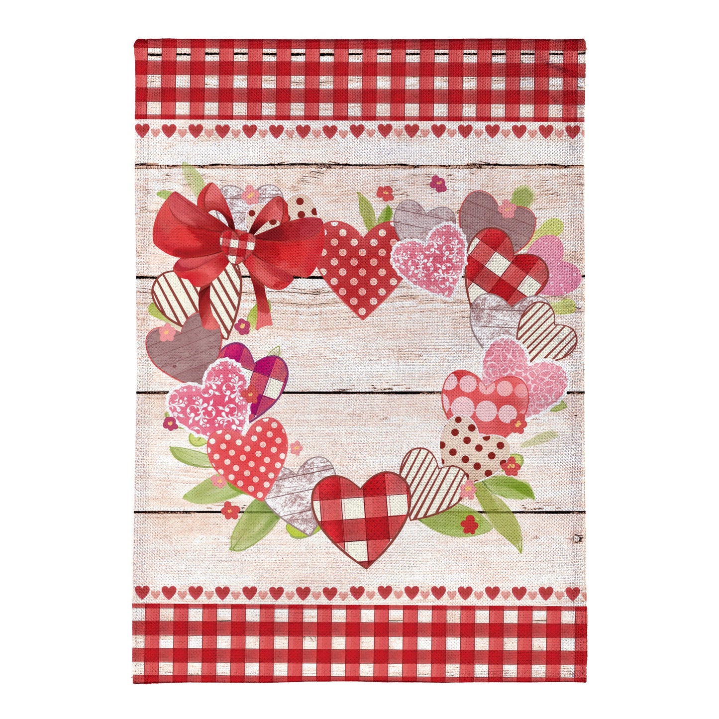 Country Heart Wreath Burlap House Flag - Tampa Home & Garden Store
