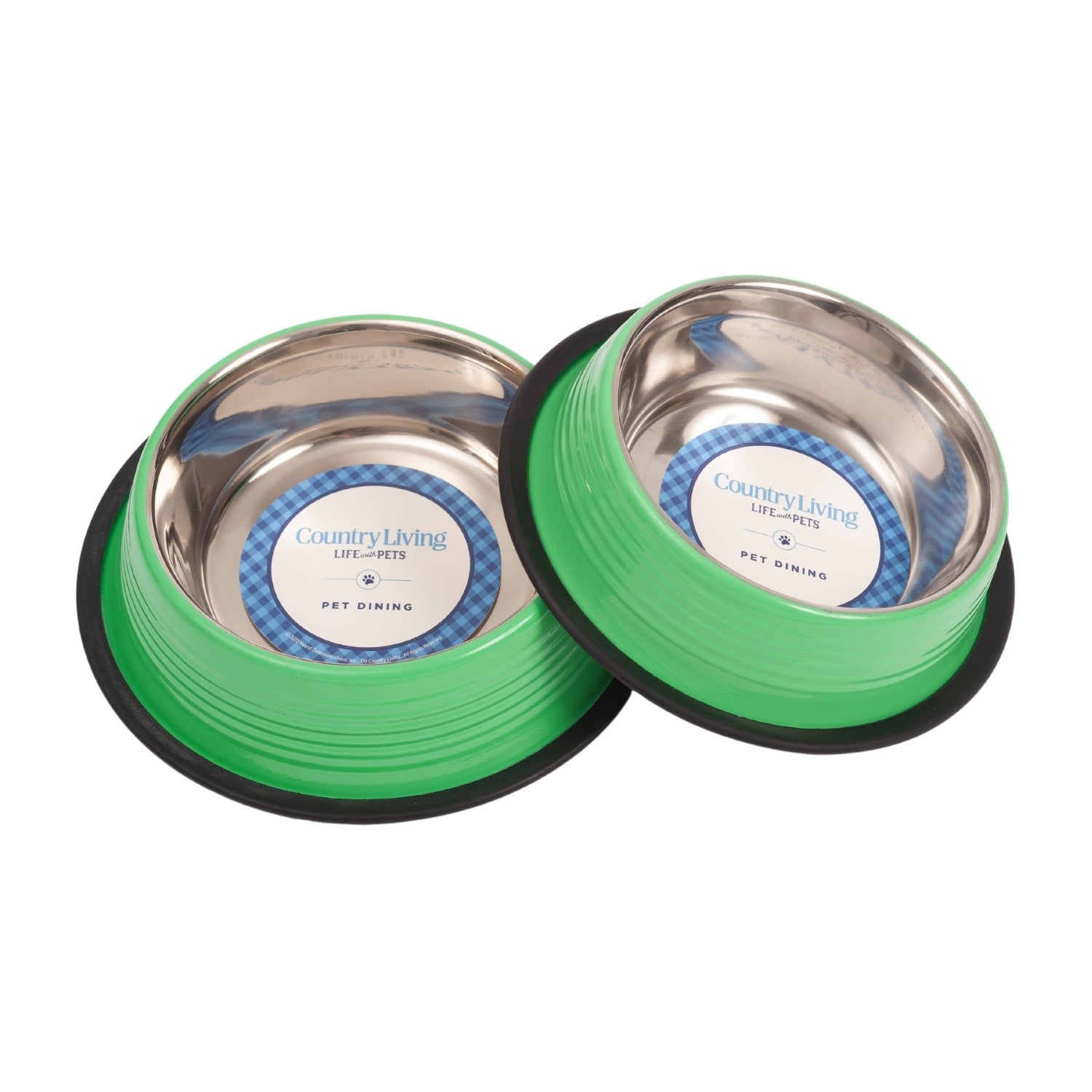 Country Living Set of 2 Ribbed Non-Slip Pet Bowls – Irish Green - Tampa Home & Garden Store