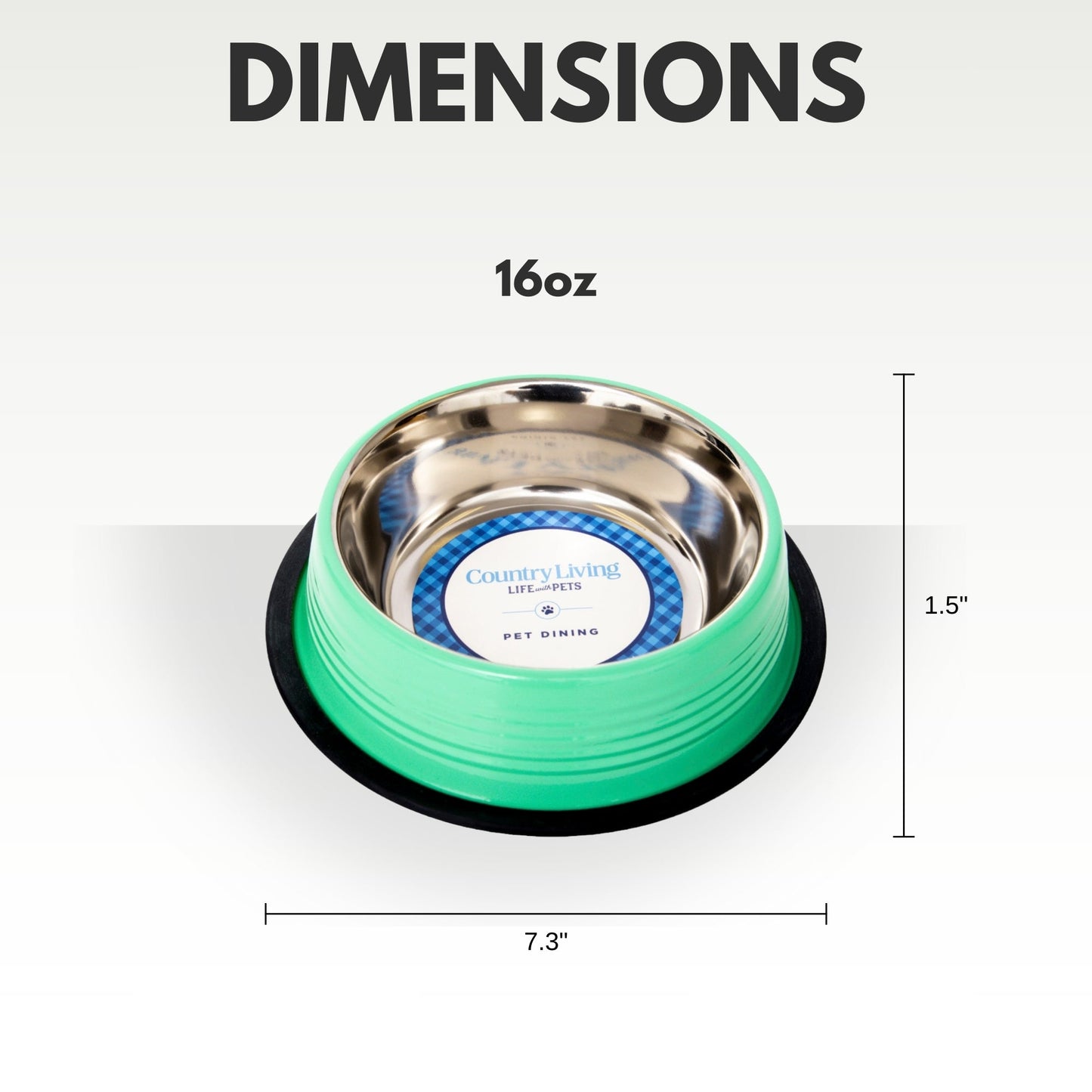 Country Living Set of 2 Ribbed Non-Slip Pet Bowls – Irish Green - Tampa Home & Garden Store