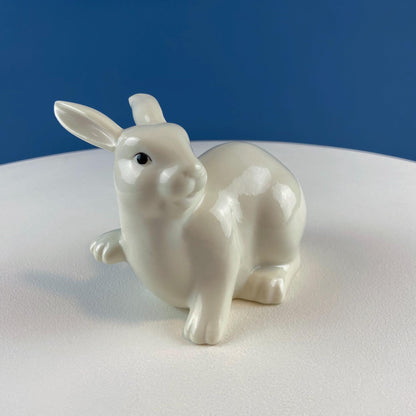 Couple of White Bunnies. Porcelain Rabbit Figurines. Set of 2. Home Dining Room Table Decor. Kids Room. Easter/Spring Celebration. - Tampa Home & Garden Store