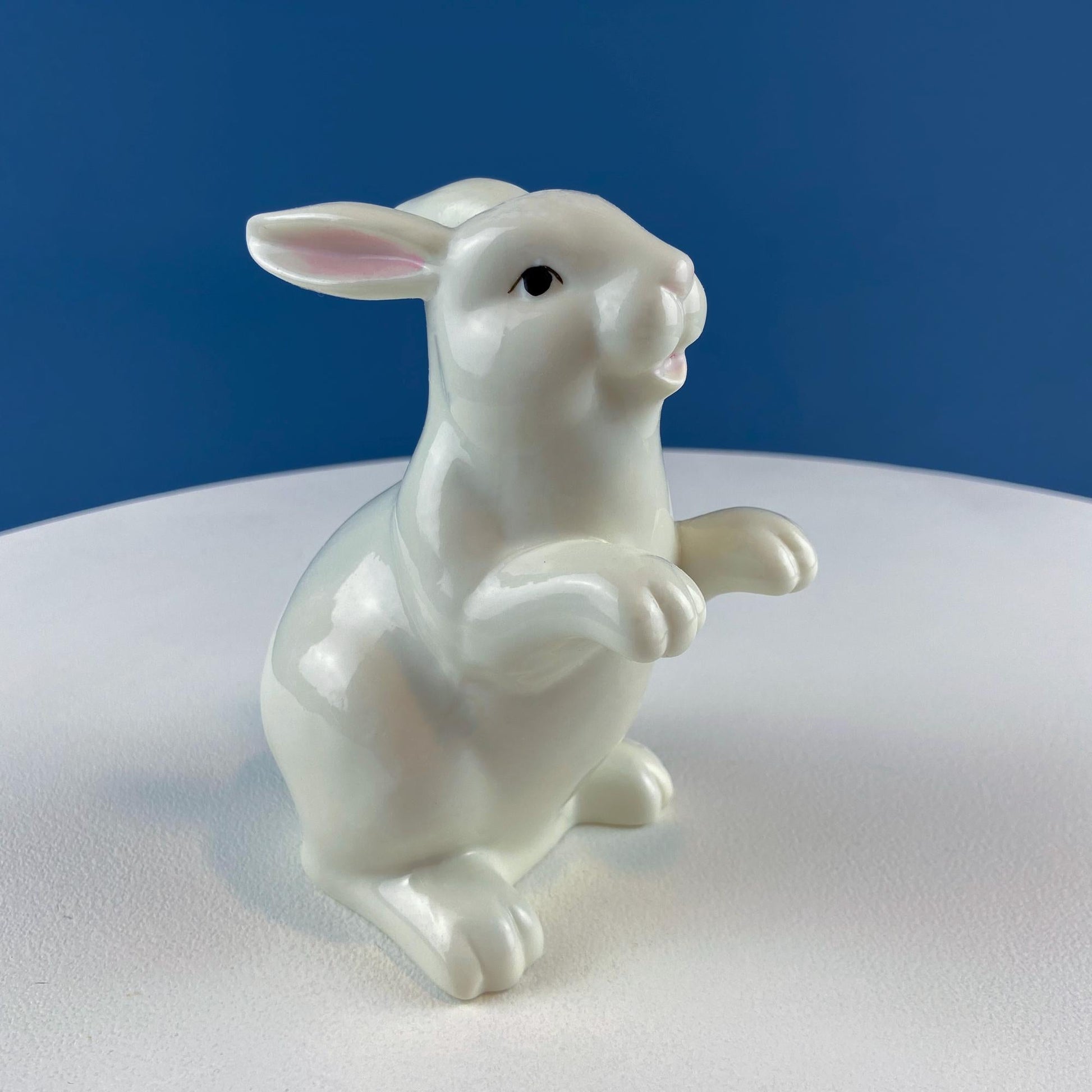 Couple of White Bunnies. Porcelain Rabbit Figurines. Set of 2. Home Dining Room Table Decor. Kids Room. Easter/Spring Celebration. - Tampa Home & Garden Store