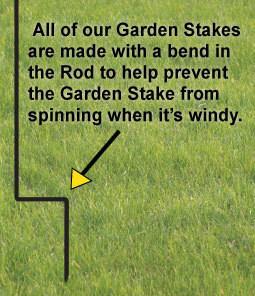 Black and Tan Coonhound garden stake by Rustica Ornamentals, bent rod to curb wind spin on Tampa Home & Garden Store