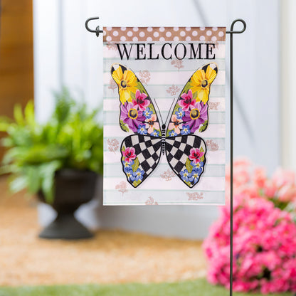 Courtly Check Butterfly Applique Garden Flag - Tampa Home & Garden Store