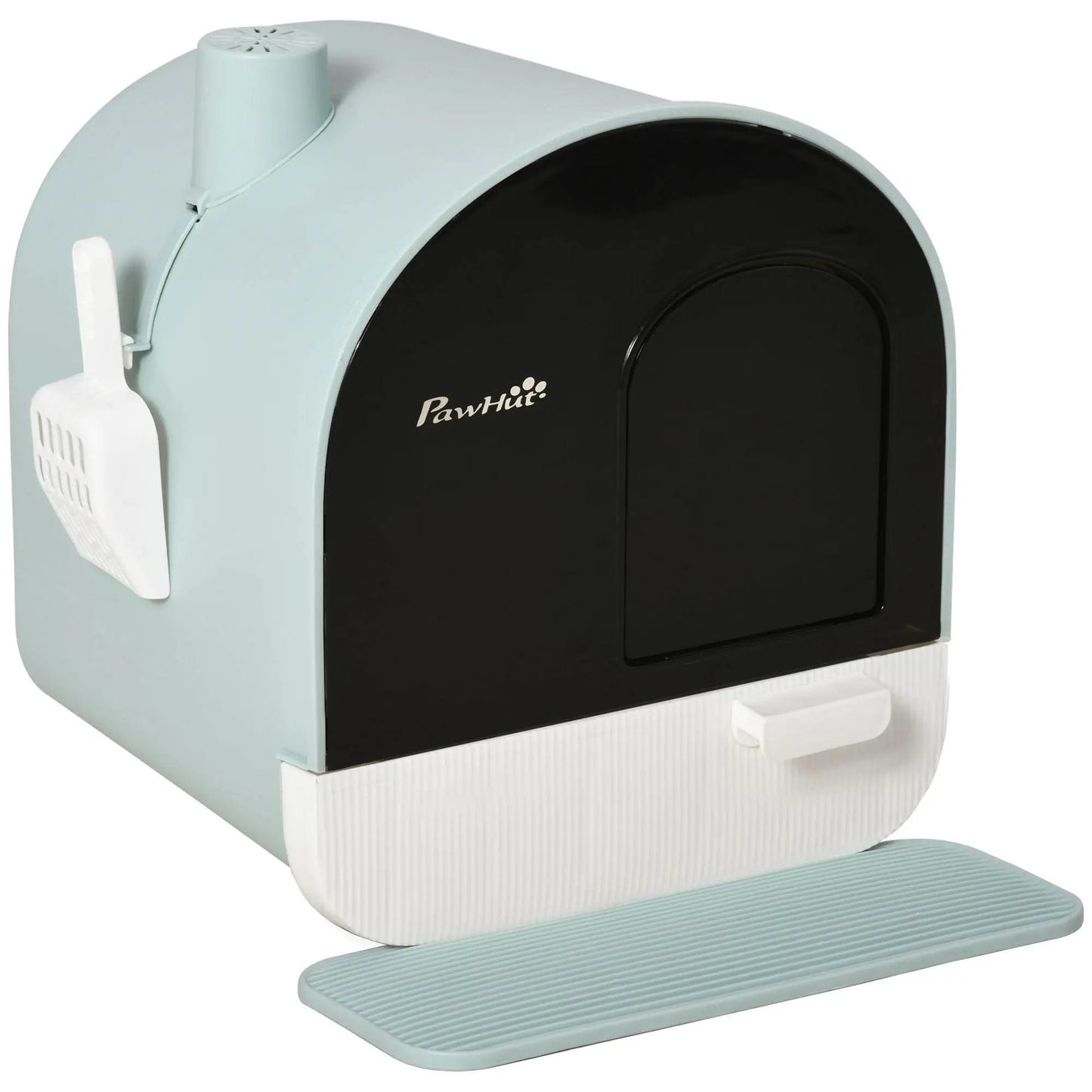 Covered Cat Litter Box with Odor Filter - Complete Privacy Kit with Tray, Scoop & Mat | Green Hooded Litter House - Tampa Home & Garden Store