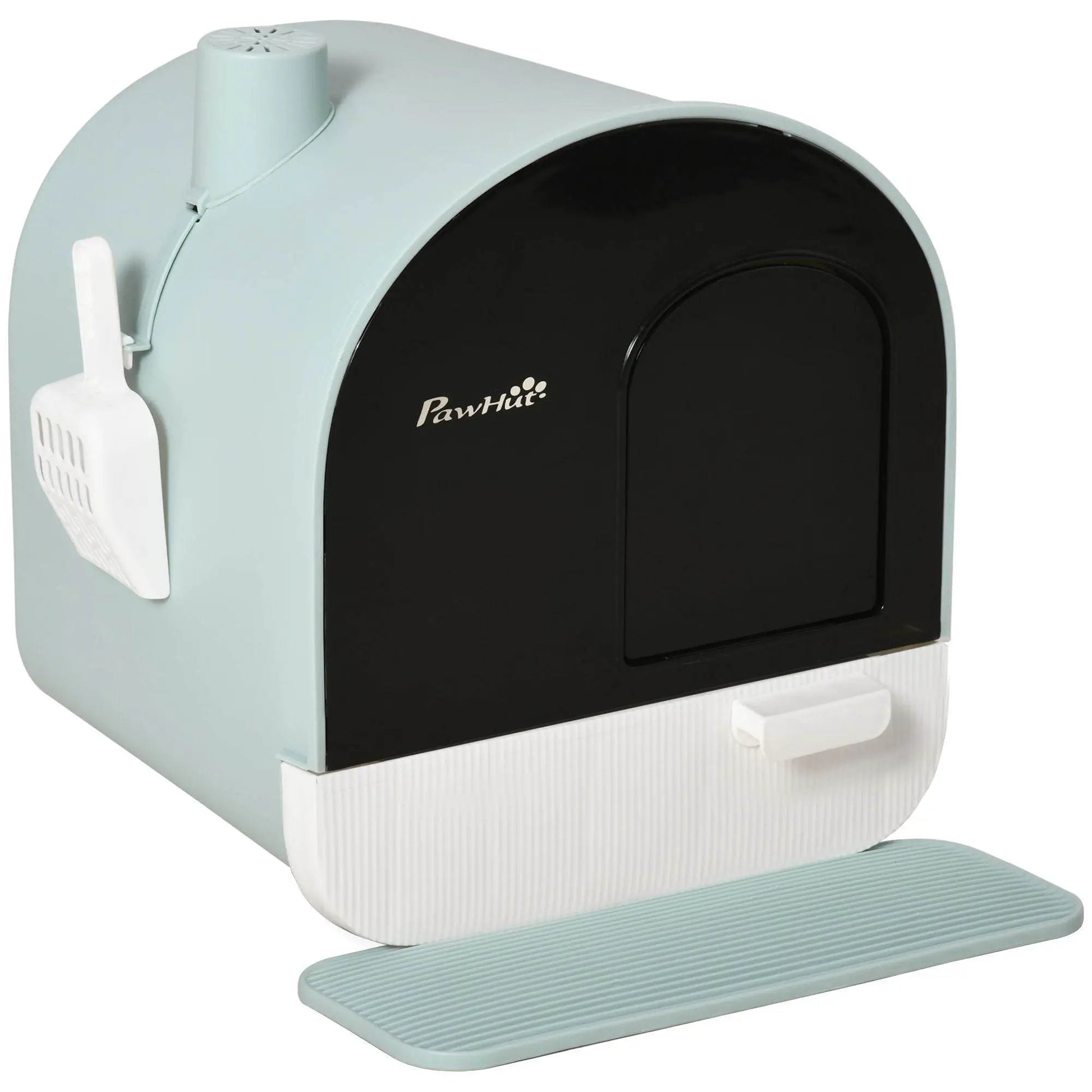 Covered Cat Litter Box with Odor Filter - Complete Privacy Kit with Tray, Scoop & Mat | Green Hooded Litter House - Tampa Home & Garden Store