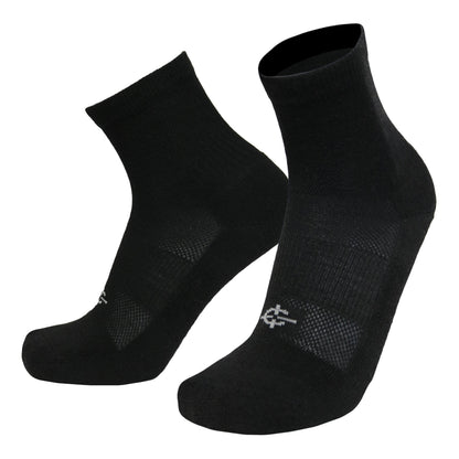 Wool BEAST Mini-Crew Sock, black military athletic sock, Covert Threads branding at toe, pair on Tampa Home & Garden Store