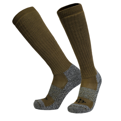 ROCK INFILTRATOR Sock olive-brown ribbed knit knee-high; military knee socks pair on Tampa Home & Garden Store