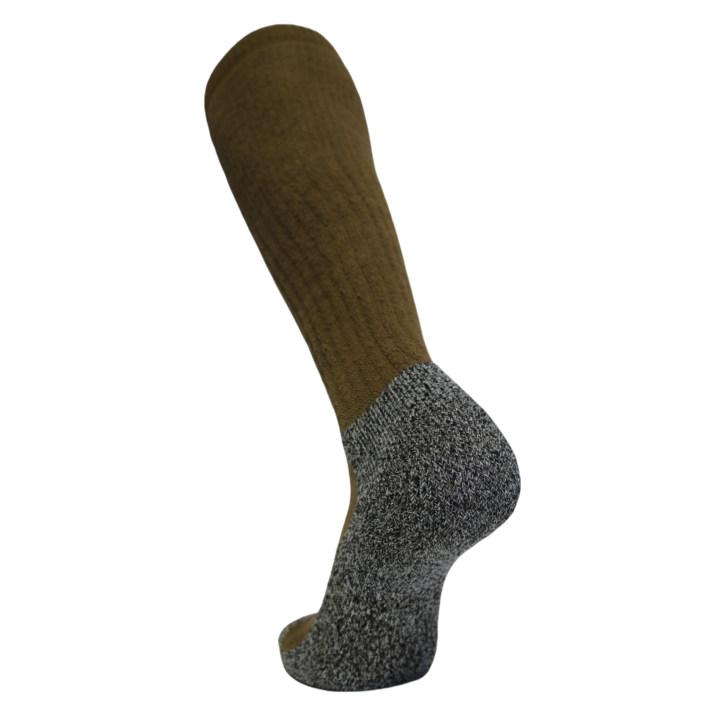 ROCK INFILTRATOR Knee Sock tan knit with gray cuff Covert Threads military/tactical sock on Tampa Home & Garden Store
