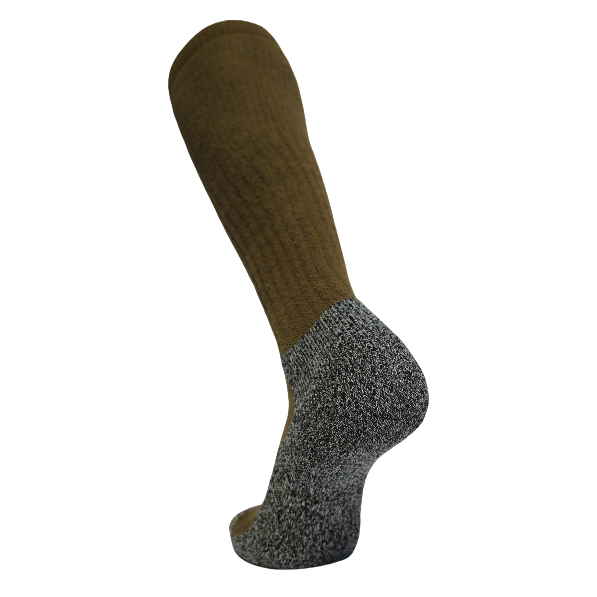 ROCK INFILTRATOR Knee Sock tan knit with gray cuff Covert Threads military/tactical sock on Tampa Home & Garden Store