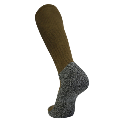 ROCK INFILTRATOR Knee Sock tan knit with gray cuff Covert Threads military/tactical sock on Tampa Home & Garden Store