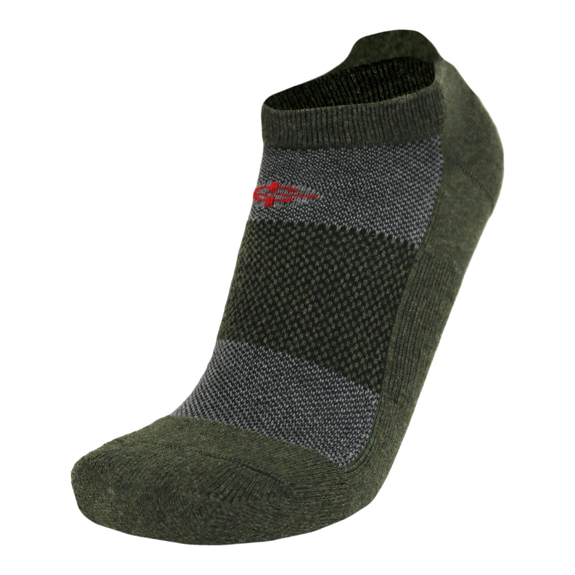 Wool BEAST Lo-Cut military athletic sock in olive-green camo with cuff by Covert Threads on Tampa Home & Garden Store