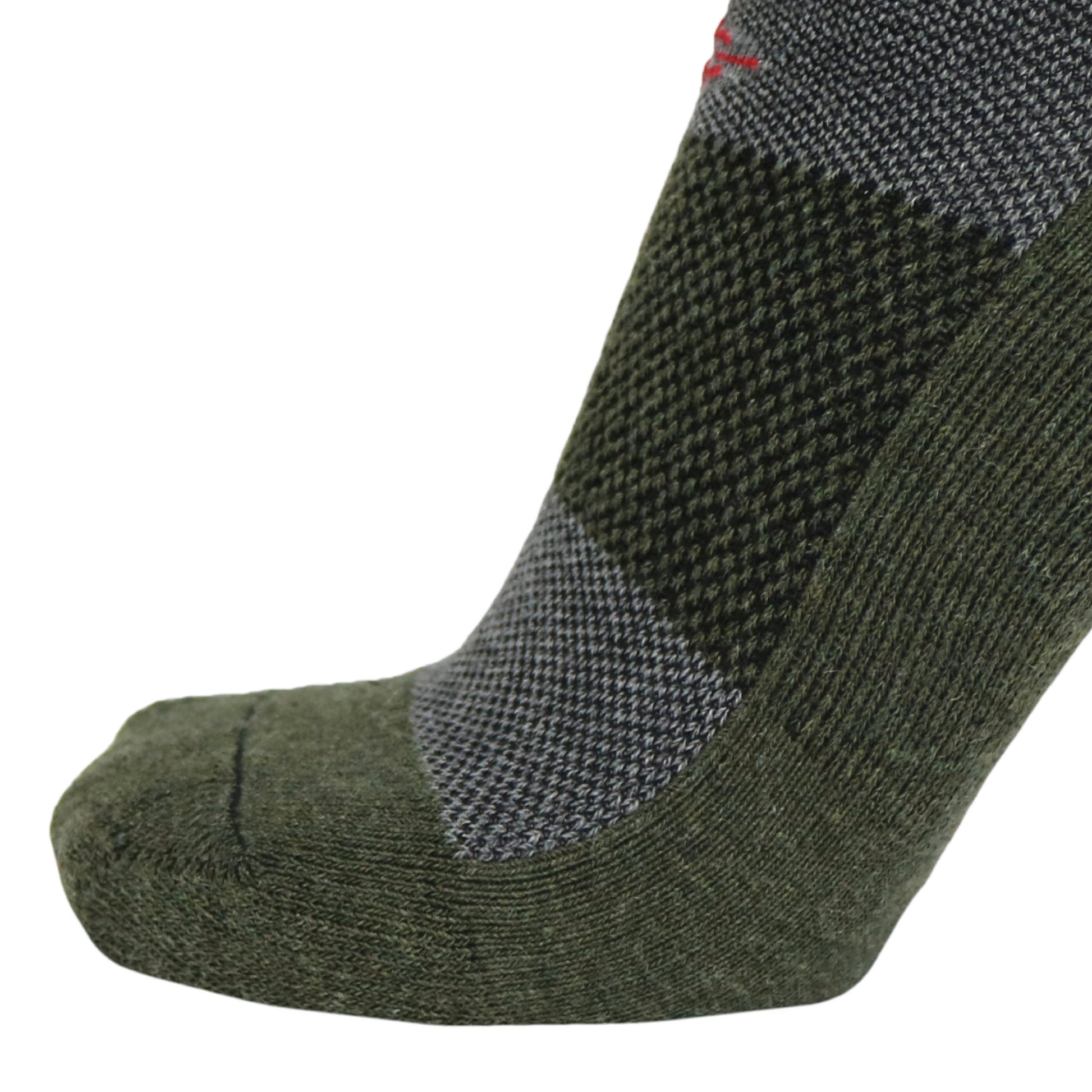 Wool BEAST Lo-Cut sock by Covert Threads; olive-green camo knit athletic military sock on Tampa Home & Garden Store