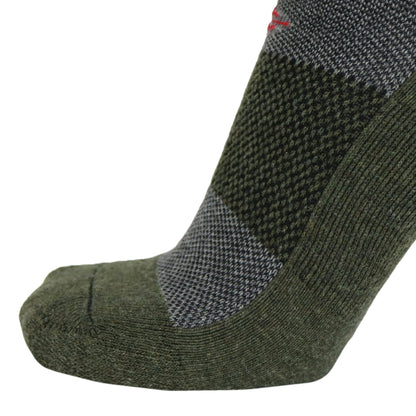 Wool BEAST Lo-Cut sock by Covert Threads; olive-green camo knit athletic military sock on Tampa Home & Garden Store