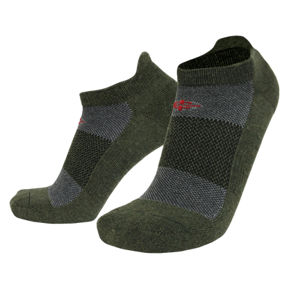 Covert Threads Wool BEAST Lo-Cut military socks in olive camouflage, 3-pack athletic design on Tampa Home & Garden Store