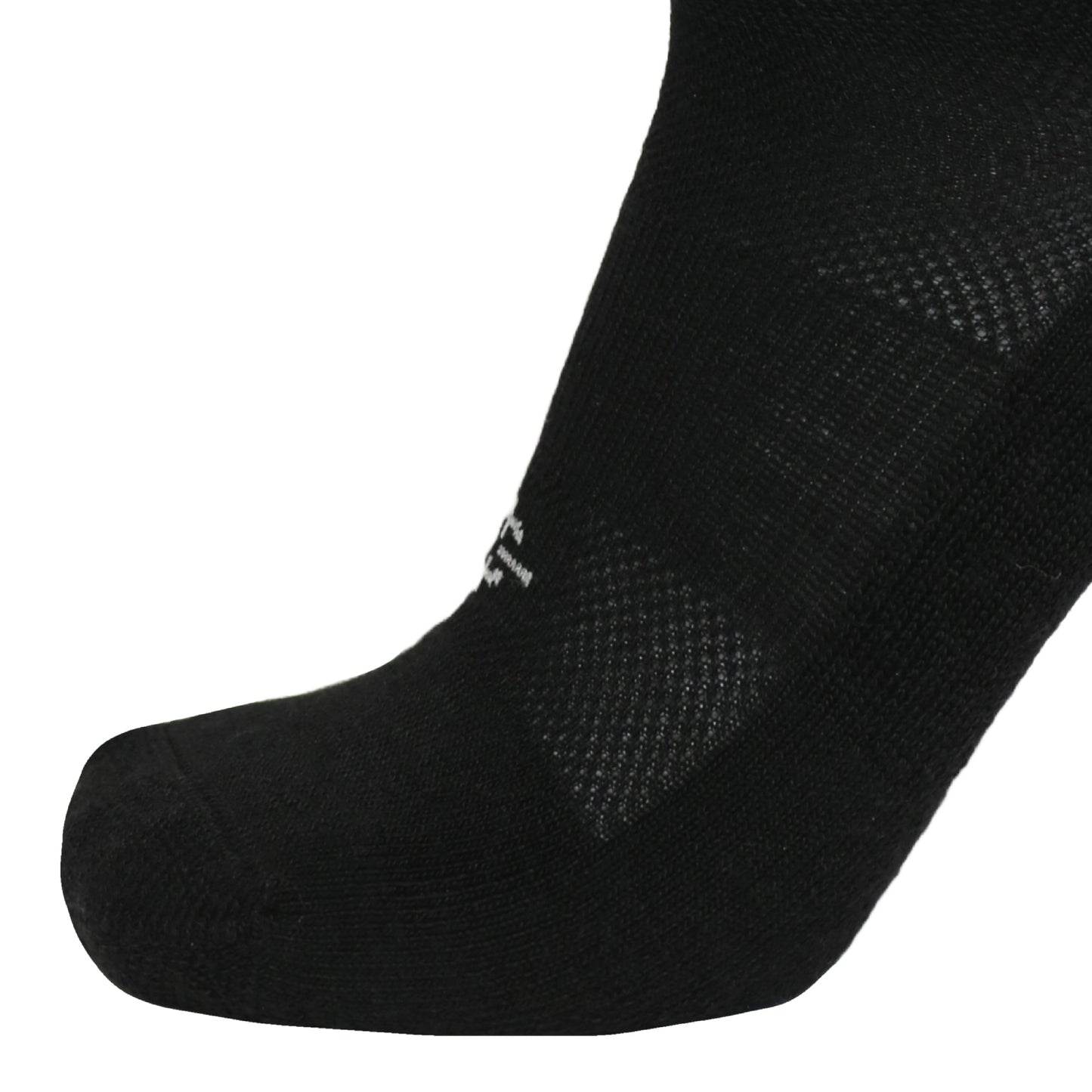 Wool BEAST Mini-Crew Sock black athletic wool sock close-up heel and toe detail on Tampa Home & Garden Store